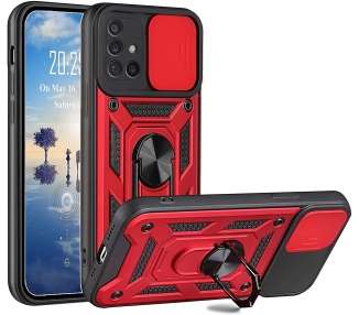 Funda con Anilla y Cámara Deslizante Compatible para Samsung Galaxy A71 con Imán