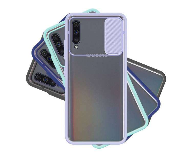 Funda Gel Compatible para Samsung Galaxy A50,A30S con cámara Cubierta Deslizante