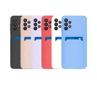 Funda Silicona Suave con Tarjetero Compatible con Samsung A32-5G con Cámara 3D