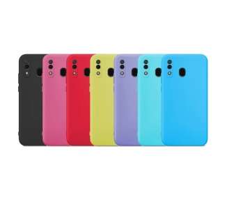 Funda Silicona Suave Compatible con Samsung A20s con Cámara 3D