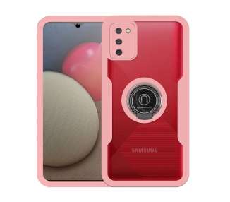 Funda Doble Imán Anilla Compatible para Samsung Galaxy A02S Delante Detras