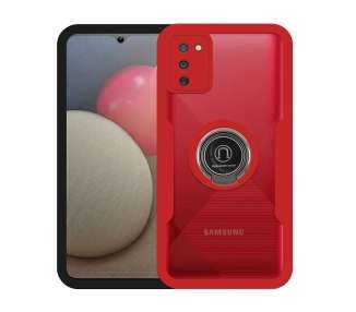 Funda Doble Imán Anilla Compatible para Samsung Galaxy A02S Delante Detras