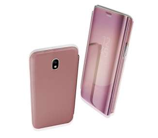 Funda Flip con Stand Compatible para Samsung Galaxy J7 2017 Clear View