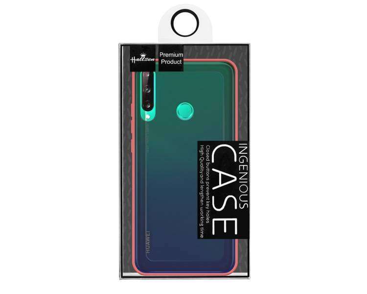 Funda Gel Compatible para Huawei P40 Lite-e Smoked con borde de color