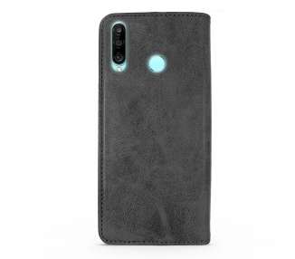 Funda Tapa con Tarjetero Compatible con Huawei P30 Lite Polipiel