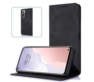 Funda Tapa con Tarjetero Compatible con Huawei P30 Lite Polipiel