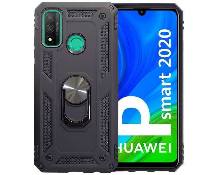 Funda Aluminio Antigolpe Compatible Con Huawei P Smart 2021 Imán Soporte Anilla