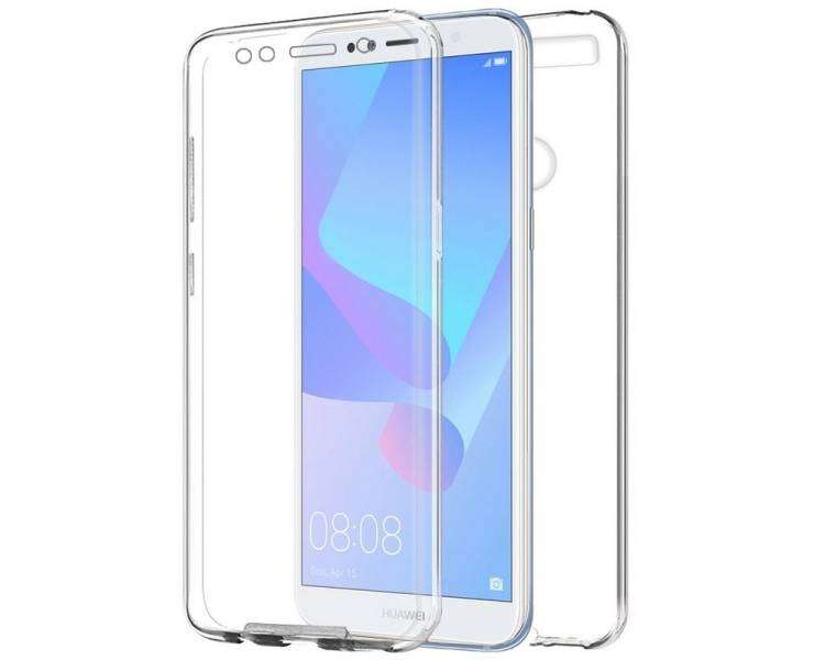 Funda Doble para Huawei Y6 2018 Silicona Transparente Delantera y Trasera