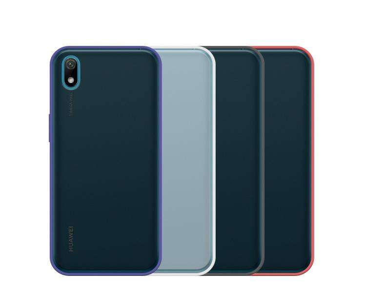 Funda Gel Compatible para Huawei Y5 2019 Smoked con borde de color