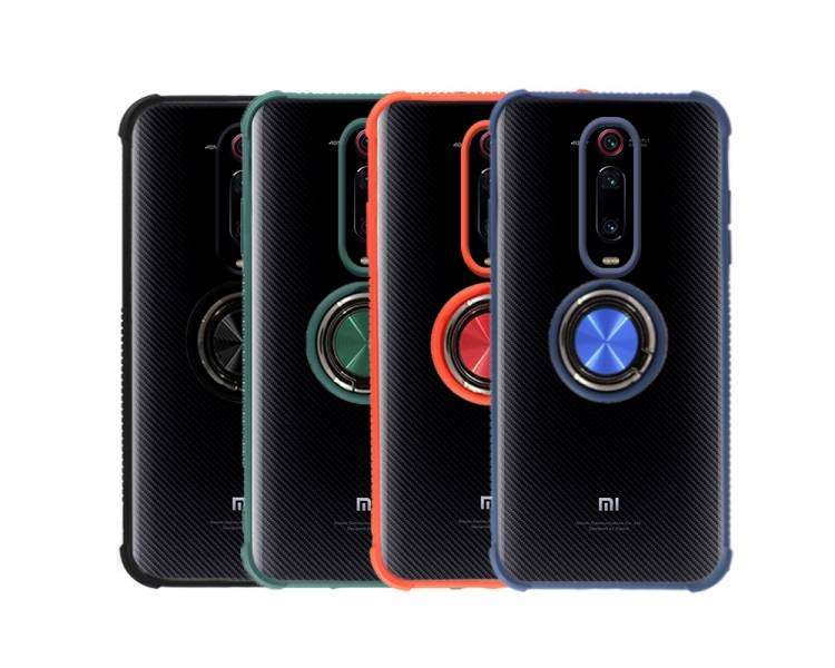 Funda Gel Antigolpe para Xiaomi Mi 9T con Imán y Soporte de Anilla 360º