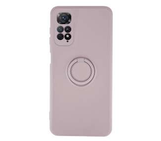 Funda Silicona Suave Compatible con Xiaomi Redmi Note 11 4G Imán Soporte Anilla 