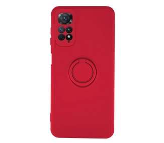 Funda Silicona Suave Compatible con Xiaomi Redmi Note 11 4G Imán Soporte Anilla 