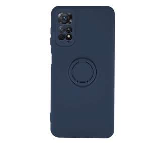 Funda Silicona Suave Compatible con Xiaomi Redmi Note 11 4G Imán Soporte Anilla 