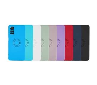 Funda Silicona Suave Compatible con Xiaomi Redmi Note 11 4G Imán Soporte Anilla 