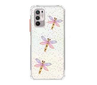 Funda Gel Transparente Purpurina Relieve Compatible para Redmi Note10,