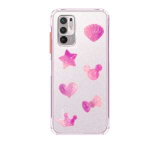 Funda Gel Transparente Purpurina Relieve Compatible para Redmi Note10,