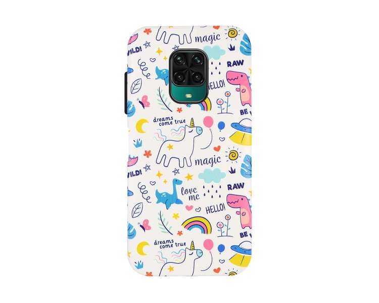 Funda Gel Doble Capa Compatible para Xiaomi Redmi Note 9 Pro , 9s Pro- Unicornio