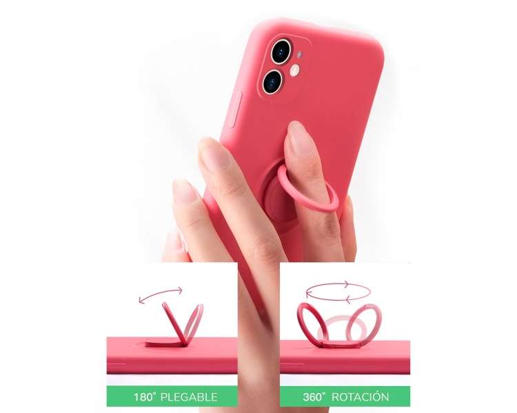 Funda Silicona Suave Compatible con Xiaomi Redmi Note 8 Pro Imán Soporte Anilla 