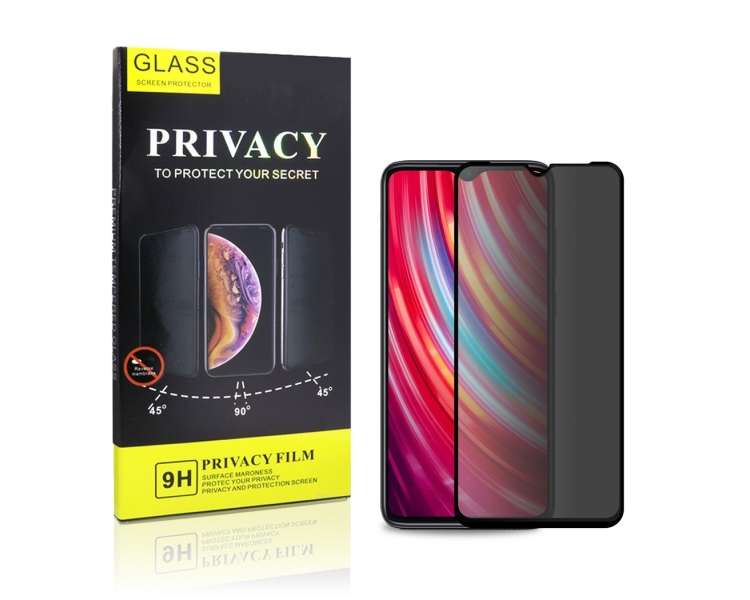 Cristal Templado Privacidad para Xiaomi Note 8T Protector de Pantalla 5D Curvo