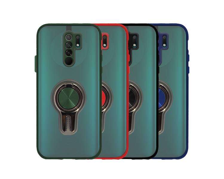 Funda Gel para Xiaomi Redmi 9 con Anillo Magnético y Soporte para Coche