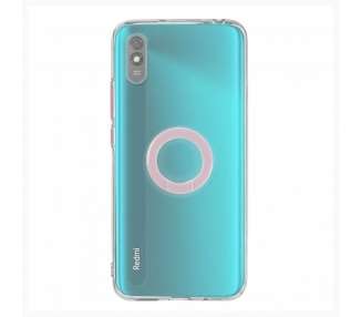 Funda Compatible con Xiaomi Redmi 9A Transparente con anilla