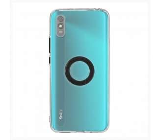 Funda Compatible con Xiaomi Redmi 9A Transparente con anilla