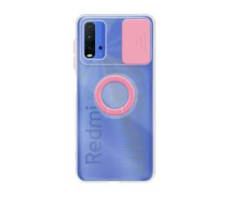 Funda para Xiaomi Redmi 9T , Pocophone M3 Transparente con Anilla y Cubre Cámara