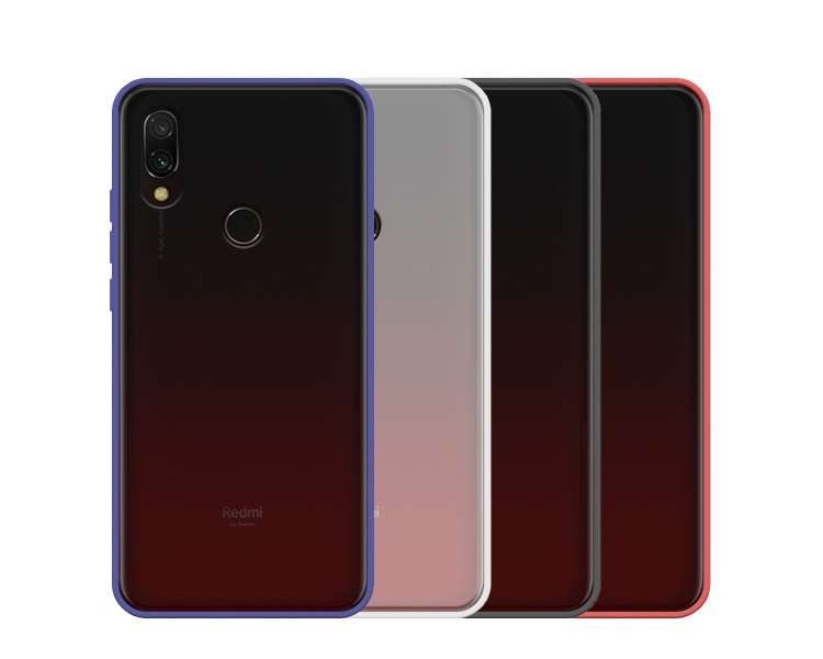 Funda Gel Compatible con Xiaomi Redmi 7 Smoked con borde de color