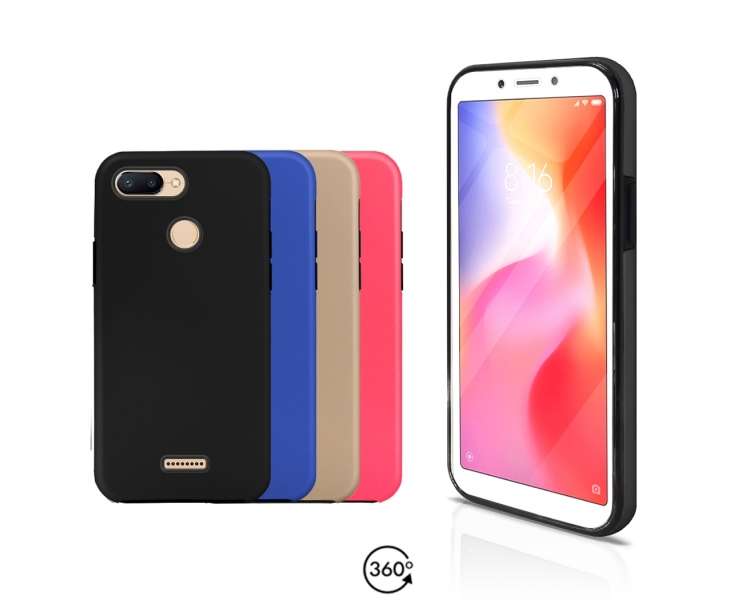 Funda Doble Compatible con Xiaomi Redmi 6 Silicona Delantera y Trasera 360