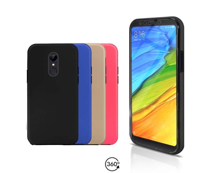 Funda Doble Compatible con Xiaomi Redmi 5 Silicona Delantera y Trasera 360