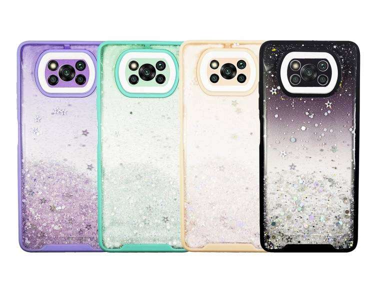 Funda Gel Anti-Golpe de Purpurina Compatible para Xiaomi Pocophone X3