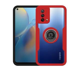 Funda Doble Con Imán y Anilla para Oppo A74 Silicona Delantera y Trasera