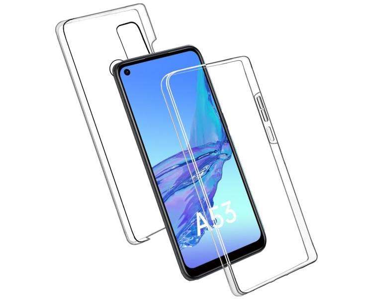 Funda Doble Compatible con Oppo A53 Silicona Transparente Delantera y Trasera