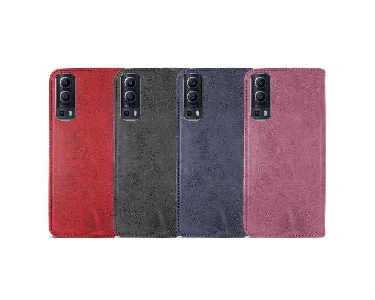 Funda Tapa con Tarjetero Compatible con Vivo Y72-5G Polipiel