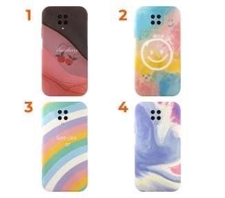 Funda Silicona Suave Elástica 4 Dibujos Compatible con Xiaomi Redmi Note 9S