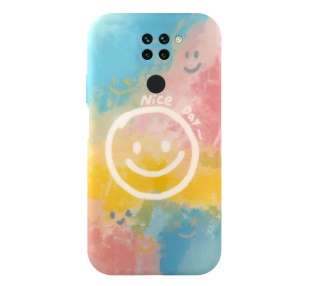 Funda Silicona Suave Elástica 4 Dibujos Compatible con Xiaomi Redmi Note 9