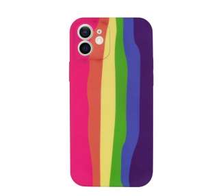 Funda Silicona Suave Elástica Arcoíris Compatible con iPhone 12 Pro Max