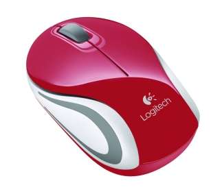 RATON OPTICO LOGITECH M187 MINI WIRELESS ROJO