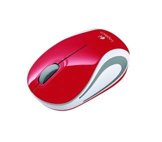 RATON OPTICO LOGITECH M187 MINI WIRELESS ROJO