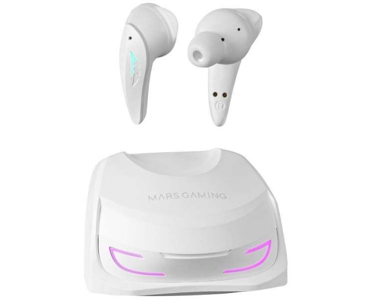 Auriculares bluetooth mars gaming mhi-ultra con estuche de carga/ autonomía 7-8h/ blancos