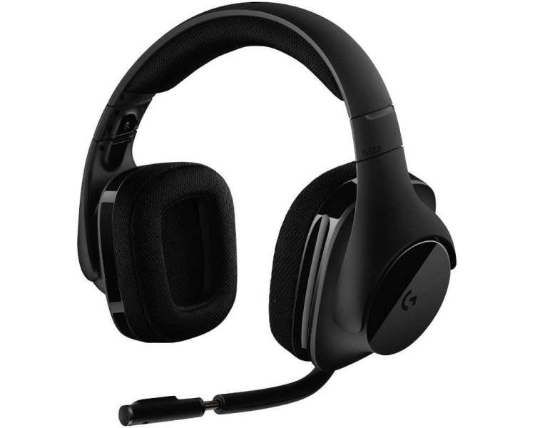 Auriculares gaming con micrófono inalámbricos logitech g533/ usb/ negros