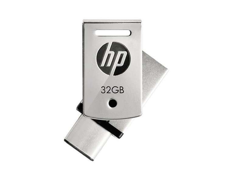 Pendrive hp x5000m 32gb - conectores usb-a / usb tipo-c - 150mb/s lectura - otg - usb 3.1 - acero inox.