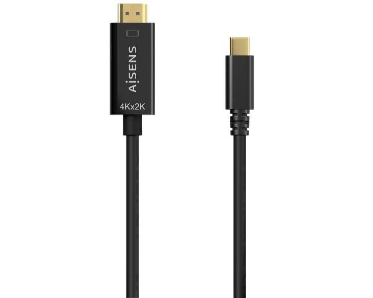 Cable conversor hdmi 4k aisens a109-0624/ usb tipo-c macho - hdmi macho/ 1.8m/ negro