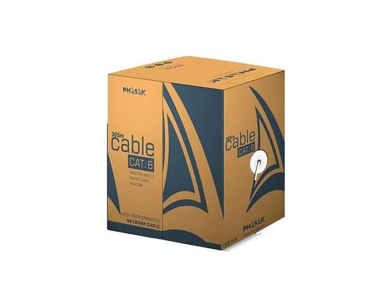 CABLE RED UTP CAT6 RJ45 PHASAK 305 GRIS