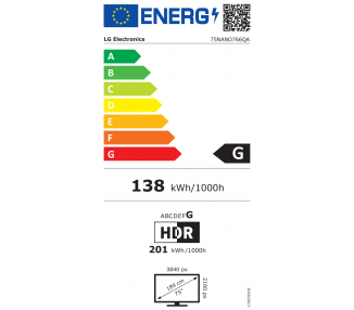 TELEVISIÓN 75  NANOCELL LG 75NANO766QA.AEU SMART TV 4K UHD