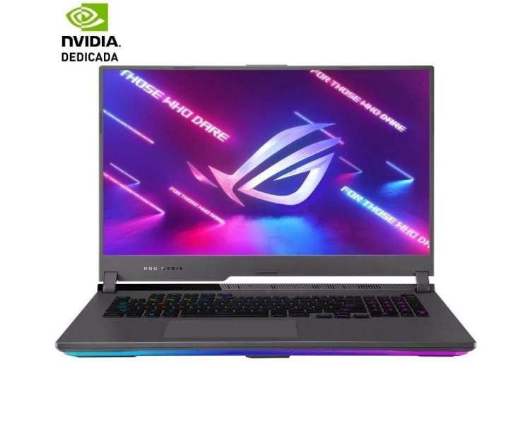 Portátil gaming asus rog strix g17 g713qr-k4197 ryzen 7 5800h/ 32gb/ 512gb ssd/ geforce rtx 3070/ 17.3'/ sin sistema operativo