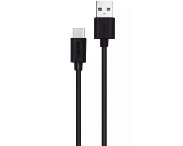 Cable usb 2.0 philips dlc3106a/ usb tipo-c macho - usb macho/ 2m/ negro