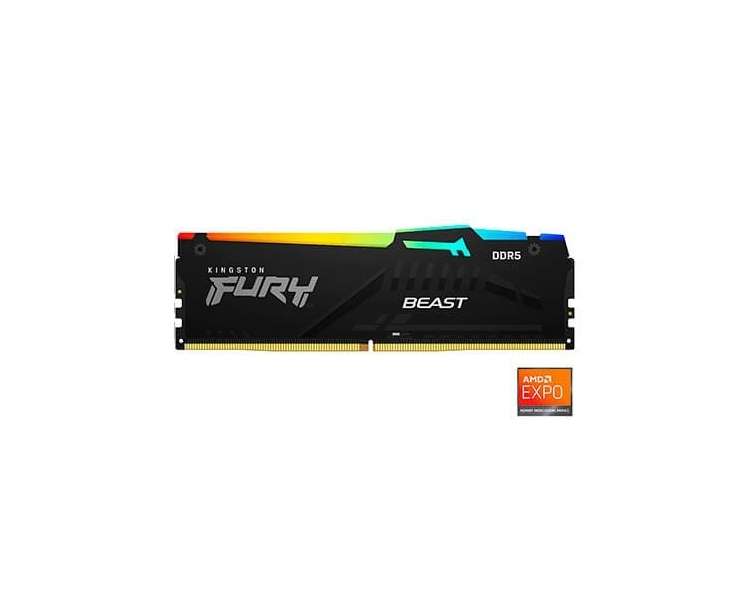 MODULO MEMORIA RAM DDR5 8GB 5200MHz KINGSTON FURY BEAST RGB