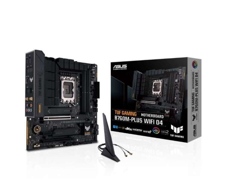 Placa base asus tuf gaming b760m-plus wifi d4/ socket 1700/ micro atx