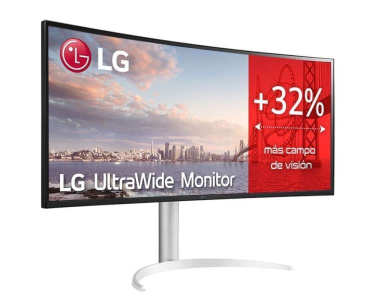 Monitor profesional ultrapanorámico curvo lg ultrawide 38wq75c-w 38'/ qhd+/ negro y blanco